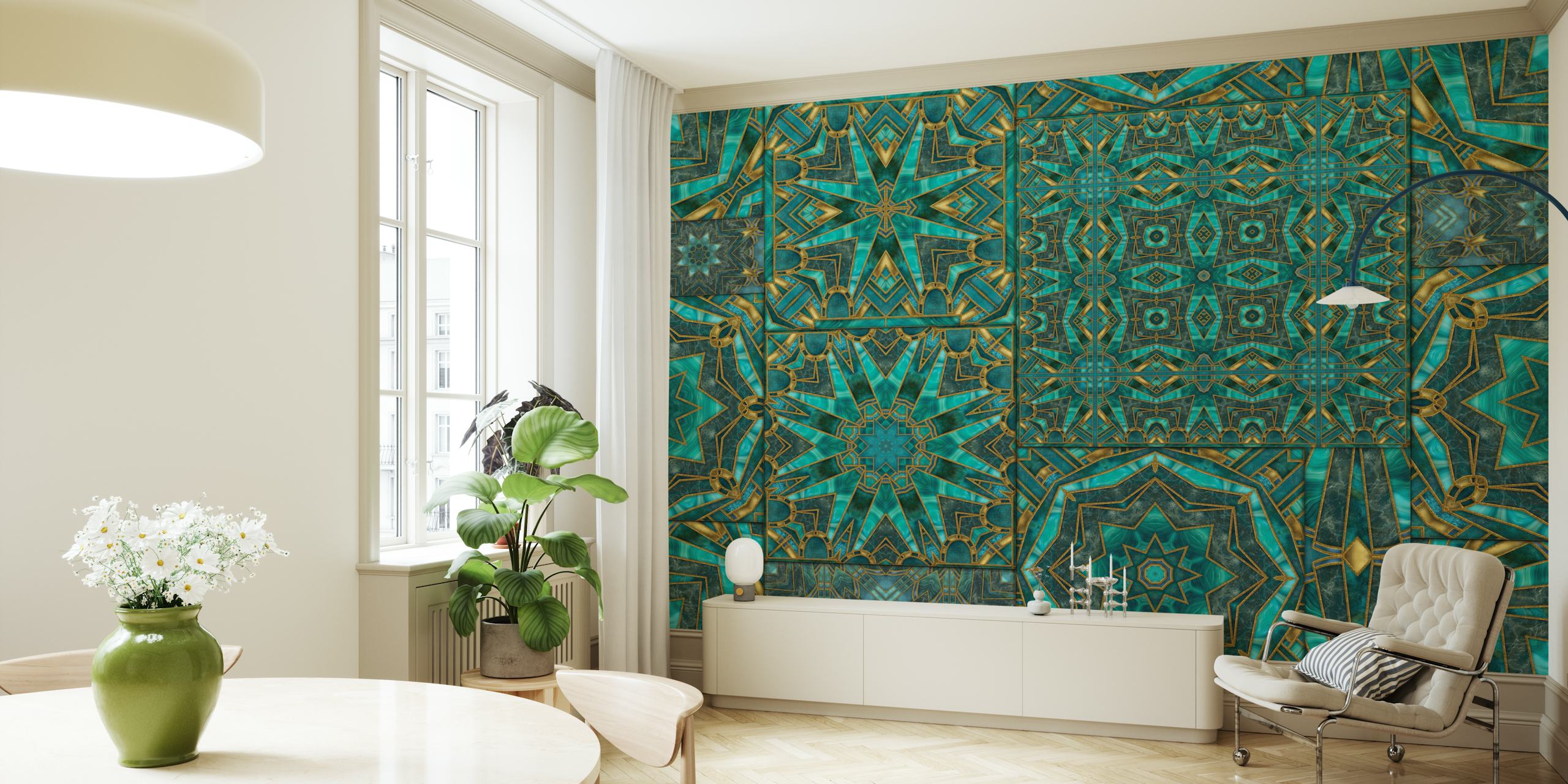 Art Deco meets Morocco Tiles 2 tapet i et rum